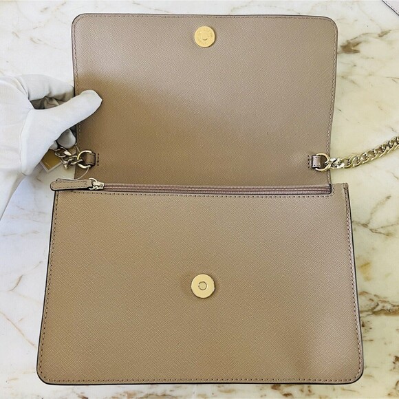 MICHAEL KORS Daniela Truffle Ltc Oat Saffiano Leather Large Gusset Crossbody Bag - Picture 9 of 12